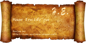 Haar Enciána névjegykártya
